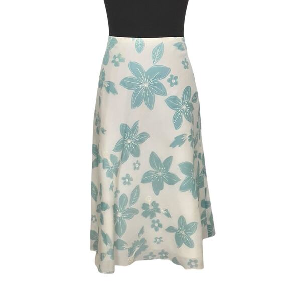 Vintage Y2K Tulip Skirt Blue Floral Midi Skirt Fairycore Whimsy Women 4 Coquette - Picture 1 of 8